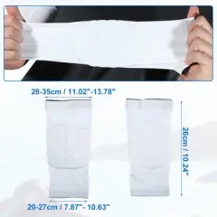 Unique Bargains 2pcs Elbow Brace Support Sleeve Elbow Pad Sleeve for Women Men White XL Size