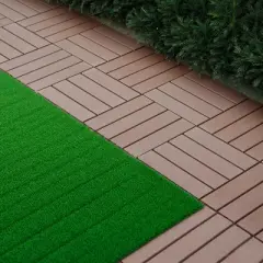 44 Pack 12"x12" Square Waterproof Outdoor Patio Deck Tiles, Plastic Interlocking Deck Tiles