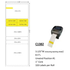 KOVOT 3.125"W x 8.5"L Rx Pharmacy Grade Direct Thermal Prescription Labels 320 Labels Per Roll (C1382)
