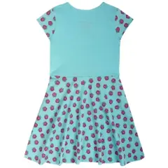 Masha and the Bear Big Friend Little Friend Short Sleeve Crew Neck Dress, Floral Heart, Bow at Waist - Toddler