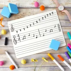 Bright Creations 12 Pack Music Staff Whiteboards with Erasers, Dry Erase Lapboards, 9 x 12 In