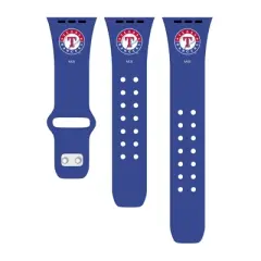 MLB Texas Rangers Apple Watch Compatible Silicone Band - Blue