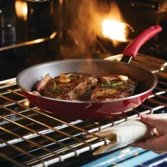 Rachael Ray Cook + Create Aluminum Nonstick Frying Pan 12.5" Red