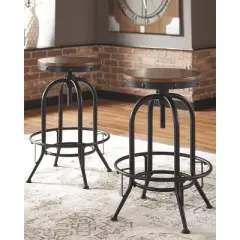 Set of 2 Valebeck Tall Swivel Barstools Bark - Signature Design by Ashley