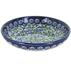 Blue Rose Polish Pottery 1951 Zaklady Medium Shallow Dish