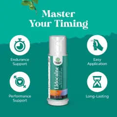Lidocaine Desensitizing Topical Spray, Men's Natural Delay Spray & Prolong Climax, Boost Endurance & Stamina, Fast Acting, Nature's Craft, 1 Fl Oz