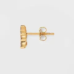 14K Gold Plated Cubic Zirconia Duo Stud Earring Set - A New Day&trade; Gold