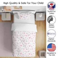 Sweet Jojo Designs Girl Toddler Bedding Set Butterfly Blush Pink and Purple 5pc