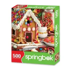 Springbok Gingerbread House Jigsaw Puzzle - 500pc: Holiday-Themed Cardboard Puzzle Focused on Memory & Problem Solving Skills