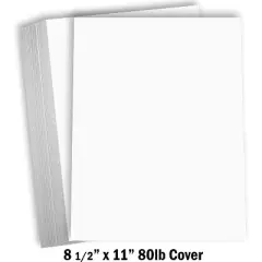 Hamilco White Cardstock Thick Paper &ndash; 8 1/2 x 11" Blank Heavy Weight 80 lb Cover Card Stock - for Brochure Award and Stationery Printing - 50 Pack
