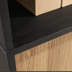 69" Acadia Way 5 Shelf Tall Bookcase with Doors Raven Oak - Sauder