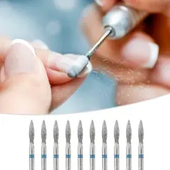 Unique Bargains Emery Nail Drill Bits Set for Acrylic Nails 3/32 Inch Nail Art Tools 44.4mm Length Blue 10 Pcs