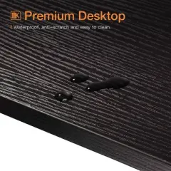 ODK 55 Inch Rectangular Modern Bar Height Narrow Pub, Kitchen, and Dining Table with Metal Legs, Easy to Clean Top, and Fast Assembly, Black