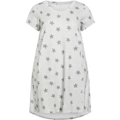 Women's Plus Size Hello Sunshine Print Dress - grey star | ZIM & ZOE