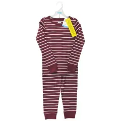 Hudson Baby Infant and Toddler Cotton Pajama Set, Burgundy Stripe