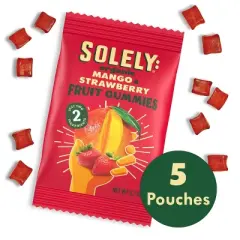 Solely Organic Mango & Strawberry Fruit Gummies - 3.5oz/5ct bags