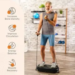 Lifepro Black Fitness Platform: Enhance Your Home Workouts with Our All-in-One Vibration Plate and Loop Bands