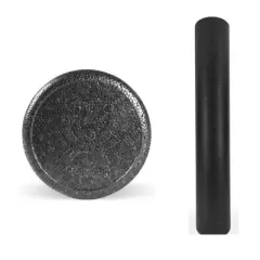 CanDo Black Composite High-Density Foam Rollers for Muscle Restoration Massage Therapy Sport Recovery and Physical Therapy