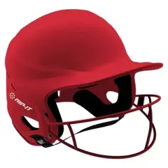 RIP-IT Vision Pro Matte Softball Batting Helmet - Matte Scarlet S/M