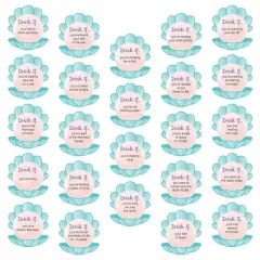 Big Dot of Happiness Drink If Game - Trading The Tail For A Veil - Mermaid Bachelorette Party or Bridal Shower Game Cards - 24 Count
