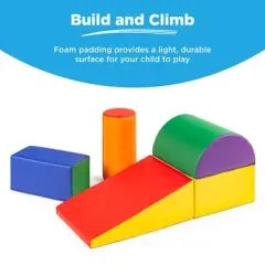 Best Choice Products 5-Piece Kids Climb & Crawl Soft Foam Block Playset Structures for Child Development