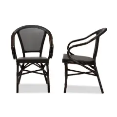 Set Of 2 Artus Indoor and Outdoor Stackable Bistro Dining Chairs - Baxton Studio
