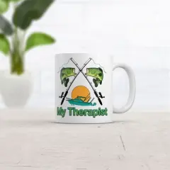 Crazy Dog My Therapist Mug Funny Sarcastic Fishing Coffee Cup-11oz