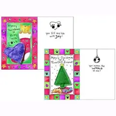 Crunchkins Purr-FECT Greetings Christmas Card with Catnip Toy, 2 Pack