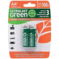 Ultralast&reg; Green High-Power Rechargeables AA NiMH Batteries