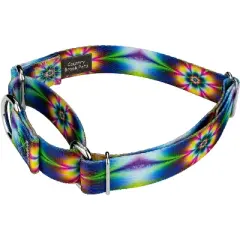 Country Brook Petz Tie Dye Flowers Martingale Dog Collar