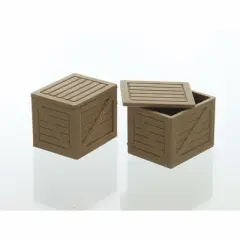 3D to Scale 1/64 2 Pack of 3D Printed Brown Plastic Shipping Crates 64-244-WD