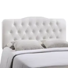 Annabel Queen Upholstered Vinyl Headboard White - Modway