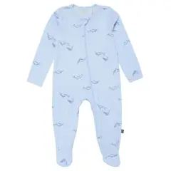 Modern Moments&trade; by Gerber Baby Boys' 2-Pack Sleep 'N Play With Mittens, Light Blue Whale