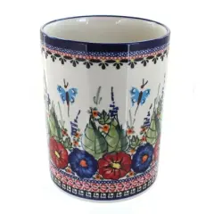 Blue Rose Polish Pottery 832 Zaklady Utensil Jar