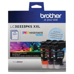 Brother LC30333PKS INKvestment Super High-Yield Ink  1500 Pg-Yield  Cyan/Magenta/Yellow