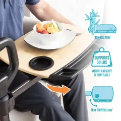 Able Life Able Tray, Adjustable Swivel TV Tray & Laptop Stand with Stand Assist for Seniors