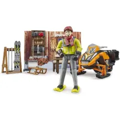 Bruder bworld Mountain Hut with Snowmobil and Figure