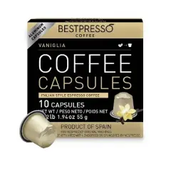 Bestpresso Coffee for Nespresso Original Machine 120 pods Certified Genuine Espresso Flavored Pack Vanilla Pods Compatible with Nespresso Original