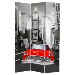 6 ft. Tall New York City Taxi Double Sided Room Divider - Oriental Furniture
