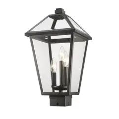 Talbot 3-Light Outdoor Post Mount Fixture - Classic Village Style, Dimmable, Wet Rated