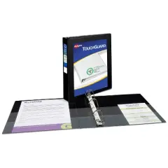Avery TouchGuard Protection View 3 Ring Binder, Clear View Cover, 1" Slant Rings, 1 Black Binder (17118)