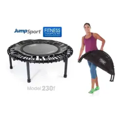 JumpSport 230F Folding Indoor Home Cardio Fitness Rebounder Durable Exercise Mini Trampoline with Premium Bungees, Workout DVD, and is Safe and Sturdy