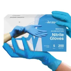 FifthPulse Nitrile Exam Gloves - Blue - Box of 50, Perfect for Cleaning, Cooking & Medical Uses