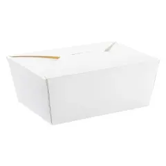 Inno-Pak 75 oz Paper Food Box White #4 Size - Case of 90