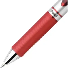 Pentel EnerGel RTX Retractable Liquid Gel Pen .7mm Black/Gray Barrel Red Ink BL77B