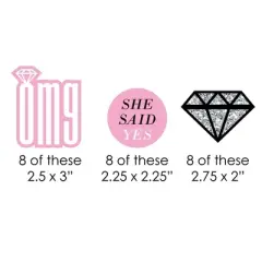 Big Dot of Happiness Omg, You're Getting Married Paper Straw Decor - Engagement Party Striped Decorative Straws - Set of 24