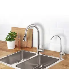 APEC Water Systems Luxury Designer Faucet - Brushed Nickel - FAUCET-CD-COKE-NP: Kitchen Water Filter Faucet, BPA-Free