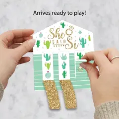 Big Dot of Happiness Final Fiesta - Last Fiesta Bachelorette Party Game Pickle Cards - Pull Tabs 3-in-a-Row - Set of 12