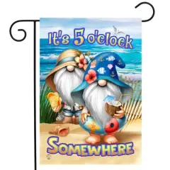 Briarwood Lane Summer Garden Flag 12x18 For Outdoor 5 O'clock Beach Gnomes For Summer Garden Flag Flags For Outside
