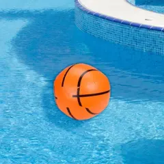 Pool Central Inflatable 6-Panel Beach Basketball -  16" - Orange